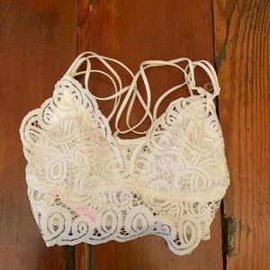 XS PINK white lacey bralette BRAND NEW